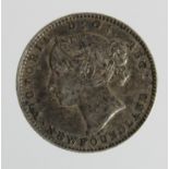 Canada, Newfoundland silver 10 Cents 1870 (scarce) VF, attempted piercing, a little corrosion.