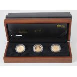 One Pound gold proof three coin set "30th Anniversary" aFDC boxed as issued