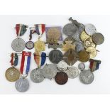 British Commemorative Medals & Badges (27) base metal (some with pins)
