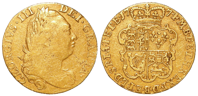 Guinea 1774 Fine.