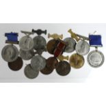 British School Medals (15) 19th-20thC base metal (some with pins)