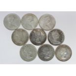 Canada Silver Dollars (9) 1958-1967, VF-GEF