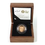 One Pound 2008 "Royal Shield" gold proof. aFDC boxed as issued