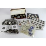 GB & USA: Quantity of GB year sets along with modern USA Quarters and Nickels in a box.