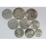 Bahamas (9) 1966-1970 silver coins including large issues, high grade.