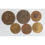 British Empire Exhibition 1924 souvenir medals (6) bronze; two crown-size, 4x halfpenny-sized.
