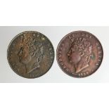 Halfpennies (2) George IV: 1826 VF, some porosity, and 1827 lightly cleaned VF
