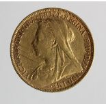 Sovereign 1899M, Melbourn Mint, Australia, VF, scratches.