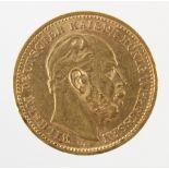 German State, Prussia gold 20 Mark 1887A, KM# 505 (0.2305 troy oz AGW) VF