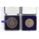 British Prize medals both bronze and boxed - one presented by the Worshipful Company of