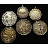 British Music & Dancing Medals (6) silver (five hallmarked) various sizes, 168.35g combined, 19th-