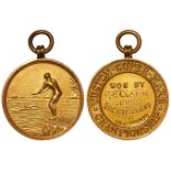 British Sports Medal, hallmarked 9ct gold, 26mm, 10.47g: (swimming) Weston-Super-Mare