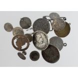 Silver Coin jewellery, Studs etc. - various - 12 items in all. Gross weight of items 82.5gms.