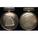 British School Medal, hallmarked silver d.55mm, 40.48g: 'LEARN OF US', engraved beehive and