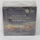Five Pounds 2015 "Waterloo" gold proof FDC boxed as issued