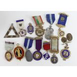 Masonic Jewels & Badges (13) including 7 silver.