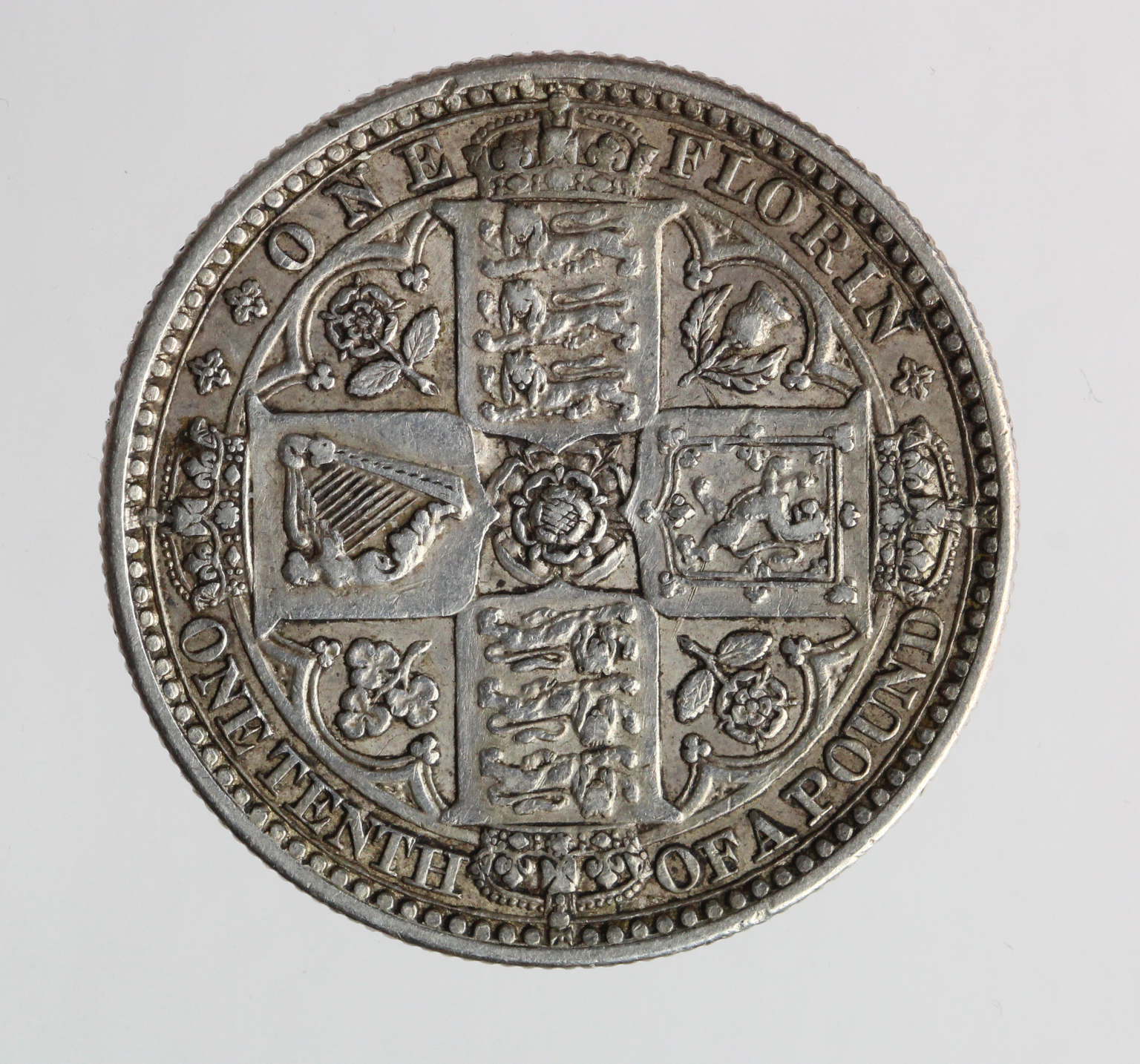 Florin 1849 "godless" gothic, VF - Image 2 of 2