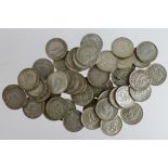 Australia (50) silver Shillings 1937-1945, mixed grade including high grade.
