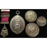 British School Medals (5) silver, various sizes, approx. 166g combined: Hampshire Public Schools
