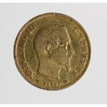 France, gold 10 Francs 1857A, GF (0.0933 troy oz AGW)