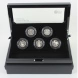 Fifty Pence 2019 Silver proof Piedfort five coin set "British Culture" includes standard 50p