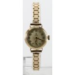 Ladies 9ct cased (hallmarked Chester 1954) Tudor (Rolex) wristwwatch, working when catalogued