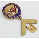 Very attractive 15ct gold & enamel Masonic Fortuna Lodge No. 2949 Past Masters jewel/medal,