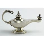 Unusual silver Aladdins lamp smokers companion/table lighter - has a few minor bruises