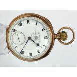 9ct Gold open face pocket watch by Thomas Russell & Son (Liverpool), Roman numerals with