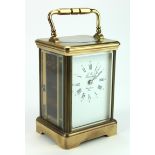 French gilt brass five glass carriage clock, dial reads 'l'Epee Fondee en 1839, Saint Suxanne,