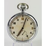Gents military issue pocket watch by Recta, the case back marked "G.S.T.P H24983 Bravingtons London"