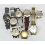 Collection of eight gents non-quartz wristwatches. Makes include Tissot, Exactus, Cyma, Certina etc.