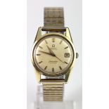 Gents gold plated Omega Seamaster calendar automatic wristwatch, circa 1960, on an expandable