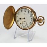 Gents gold plated full hunter pocket watch by Waltham in the Dennison star case (circa 1926) . The