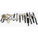 Fifteen assorted manual wind wristwatches, some working