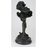 Bronze Art Nouveau style figure of a woman standing. Stamped Talos Gallery. Height measures approx
