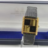 Mid-size 18ct cased manual wind wristwatch by Mappin & Webb. On its original strap, Watch working