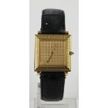 Mid-size 18ct cased wristwatch by Boucheron, no.73233. Watch working when catalogued