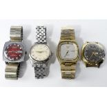 Four automatic gents wristwatches, makes include Seiko 5, Tossot visodate, Poljot & Steelco. All AF