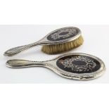 Very attractive silver & tortoishell Dressing -table Brush & Mirror (has four dents to the silver