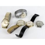 Five manual wind gents wristwatches by Sekonda, Rotary, Smiths, Olma & Services, all working when