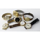 Seven manual wind gents wristwatches, makes include Sekonda, Rodania, Winegartens, Elgin etc, some
