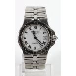 Ladies stainless steel Raymond Weil "Parsifal" bracelet wristwatch. The white circular dial with