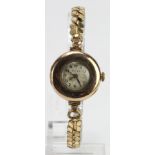 Ladies 9ct cased Rolex wristwatch, import marks for Glasgow 1923. On a expandable strap, working