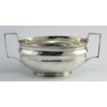 George III silver twin handled sugar bowl, hallmarked 'London 1807', hallmarks rubbed, height 9cm,