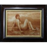 Bouguereau, William. A late 19th century photographic reproduction print of Bouguereau's nude