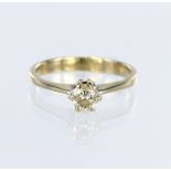 18ct white gold solitaire ring set with a single round brilliant cut diamond weighing approx. 0.