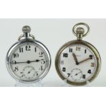 Military issue pocket watches by Damas marked on the back "GS/TP XX 187881 ^", working when