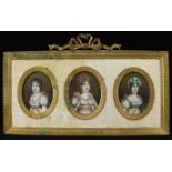 Late 18th century, Napoleonic Triple Portrait Miniature depiciting Josephine Empress of France (