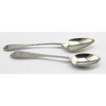 Scottish Provincial silver teaspoons (2) comprising Greenock bright-cut celtic point teaspoon by